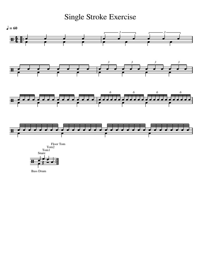 Single Stroke Exercise Snare | PDF