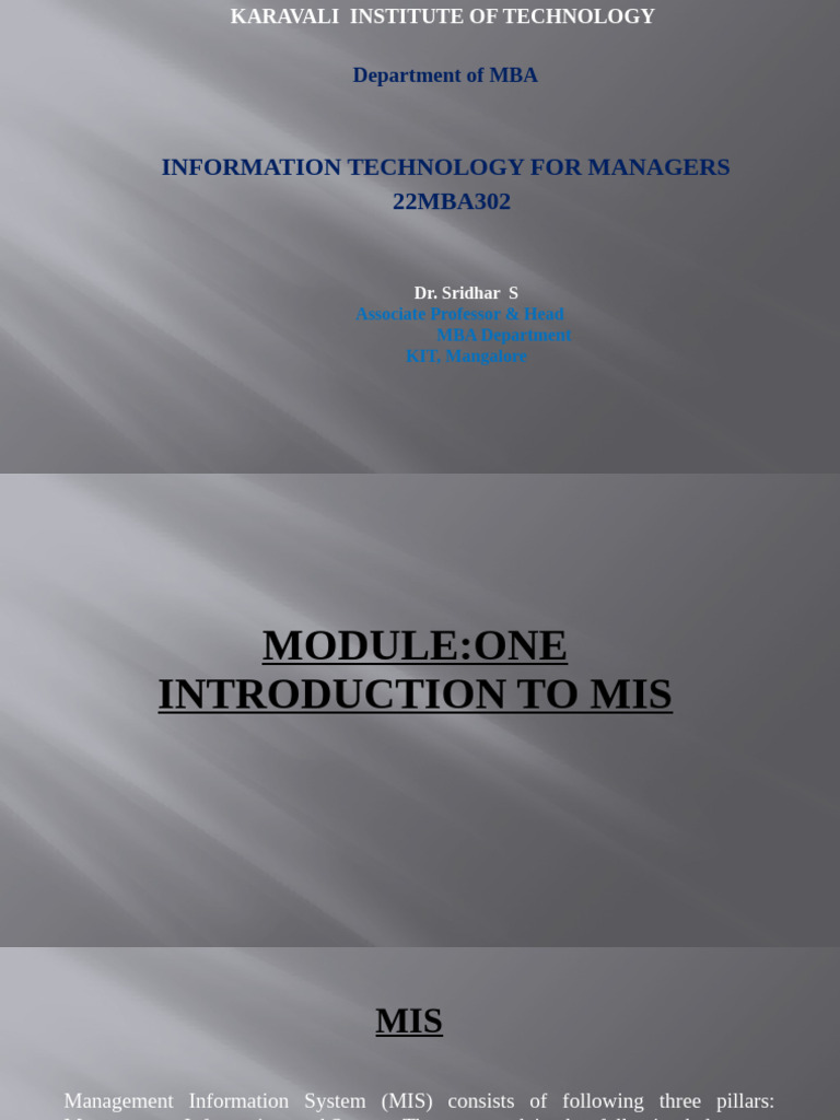 Itm Module 1 | PDF | Performance Indicator | Strategic Planning