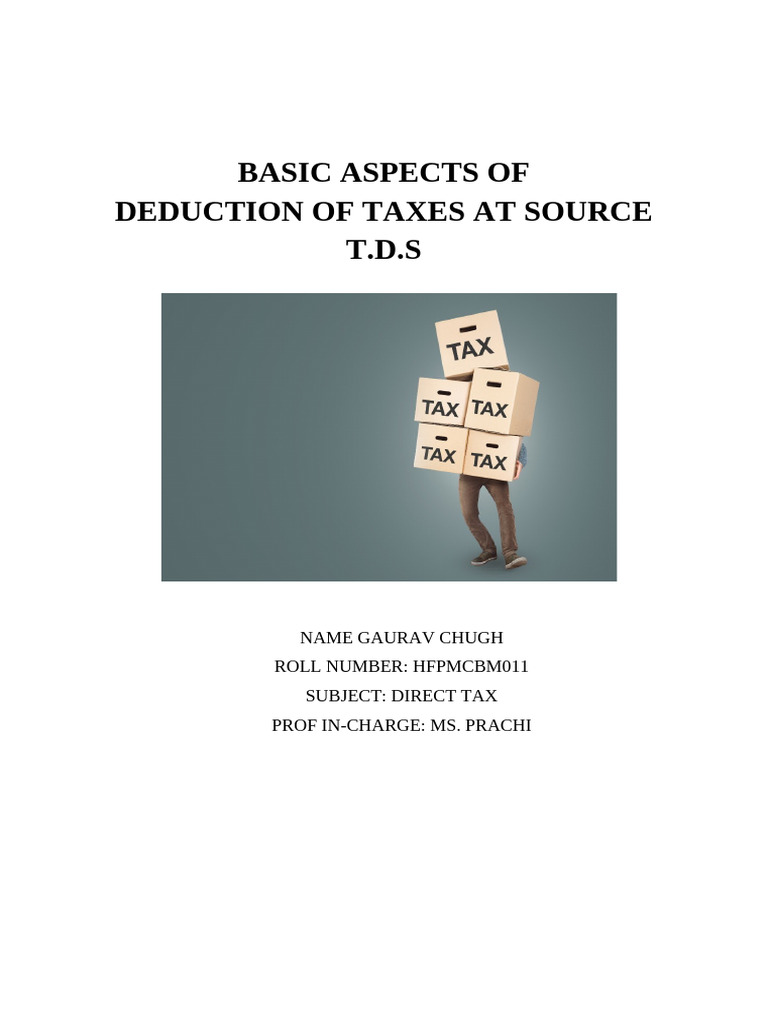 Understanding TDS: Key Provisions and Examples | PDF | Taxes | Tax ...