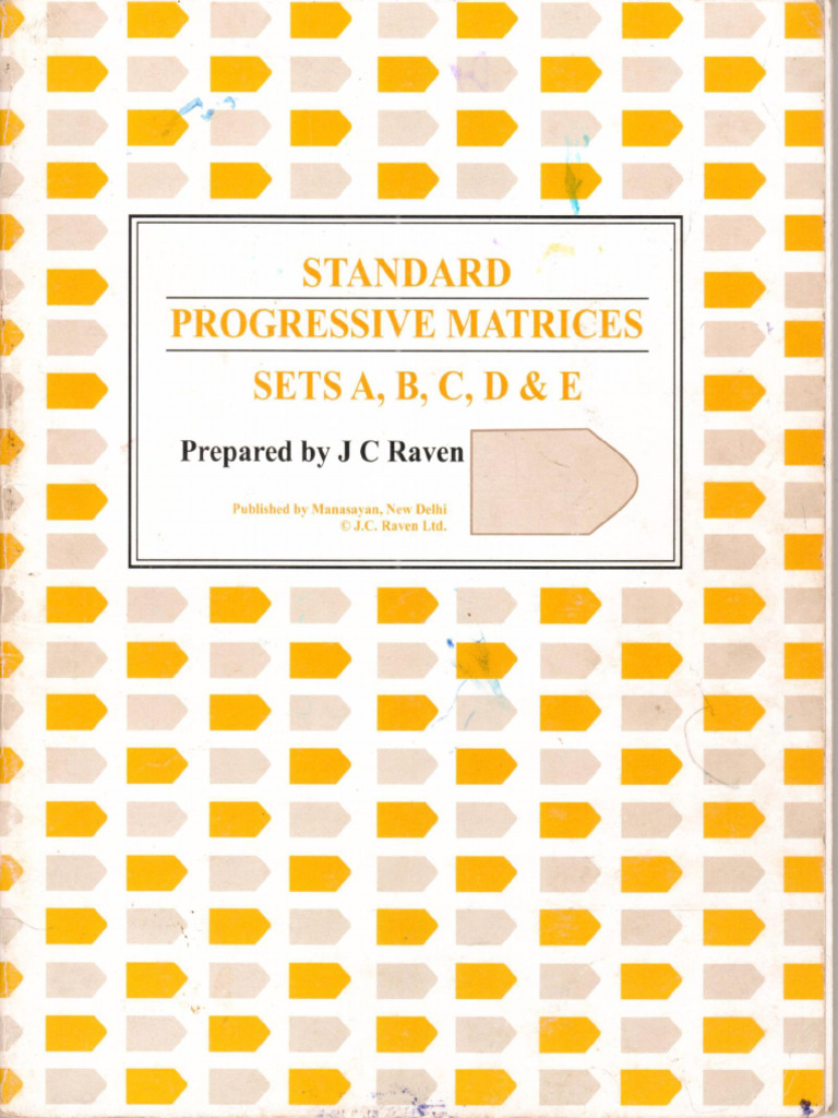 Standard Progressive Matices Question Booklet | PDF