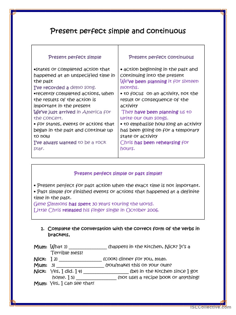 Present Perfect Simple and continuous (4) | PDF | Grammar | Linguistics