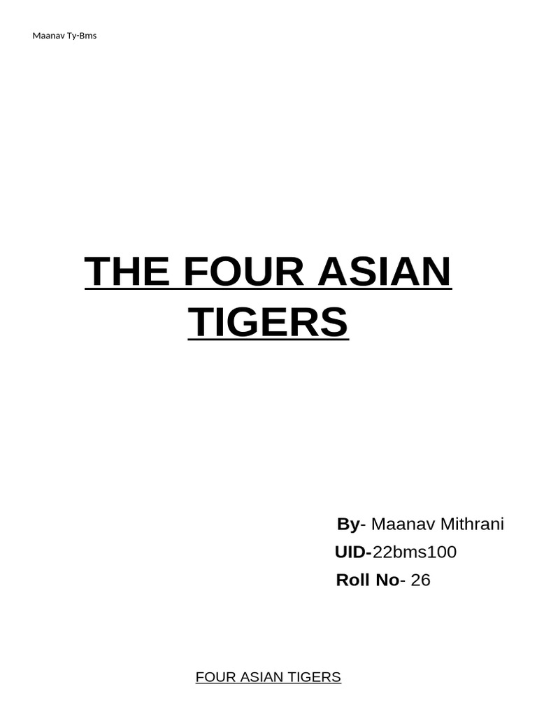 Economic Growth of the Four Asian Tigers | PDF | Four Asian Tigers ...