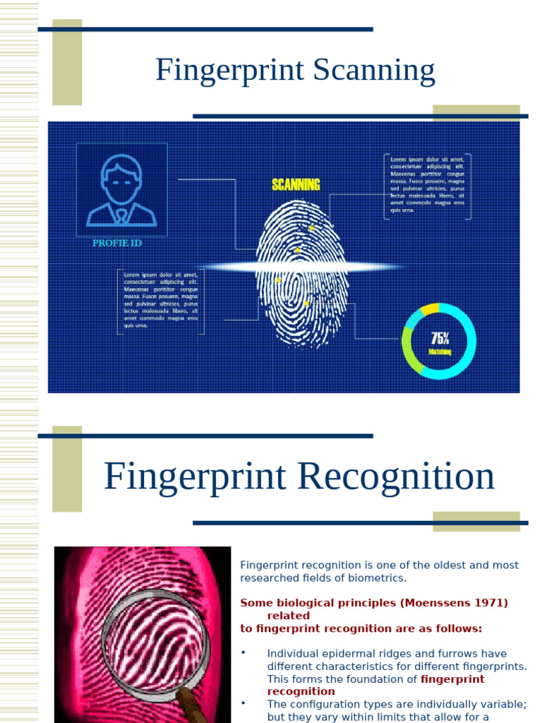 Ppt for Biometrics | PDF | Fingerprint | Biometrics