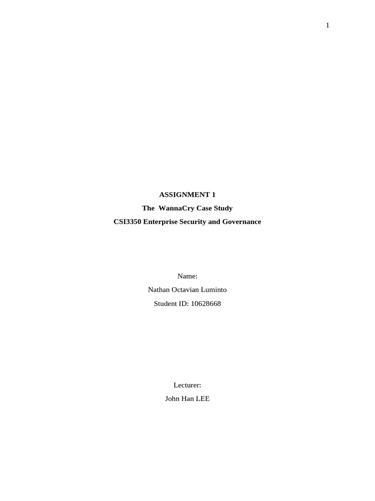 WannaCry Ransomware Case Study Analysis | PDF | Computer Security ...