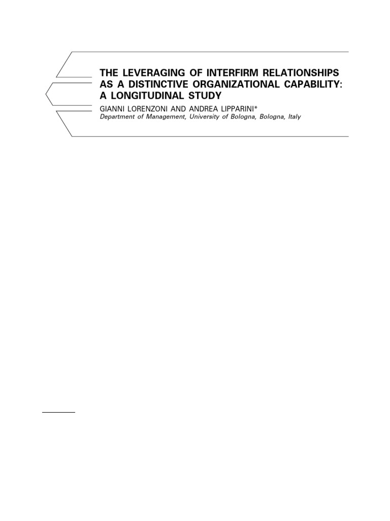 The Leveraging of Interfirm Relationships As A Distinctive ...