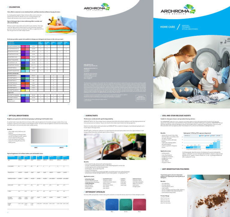 Archroma Home Care Brochure 6pages en 170609 RZ 012 | PDF | Detergent ...