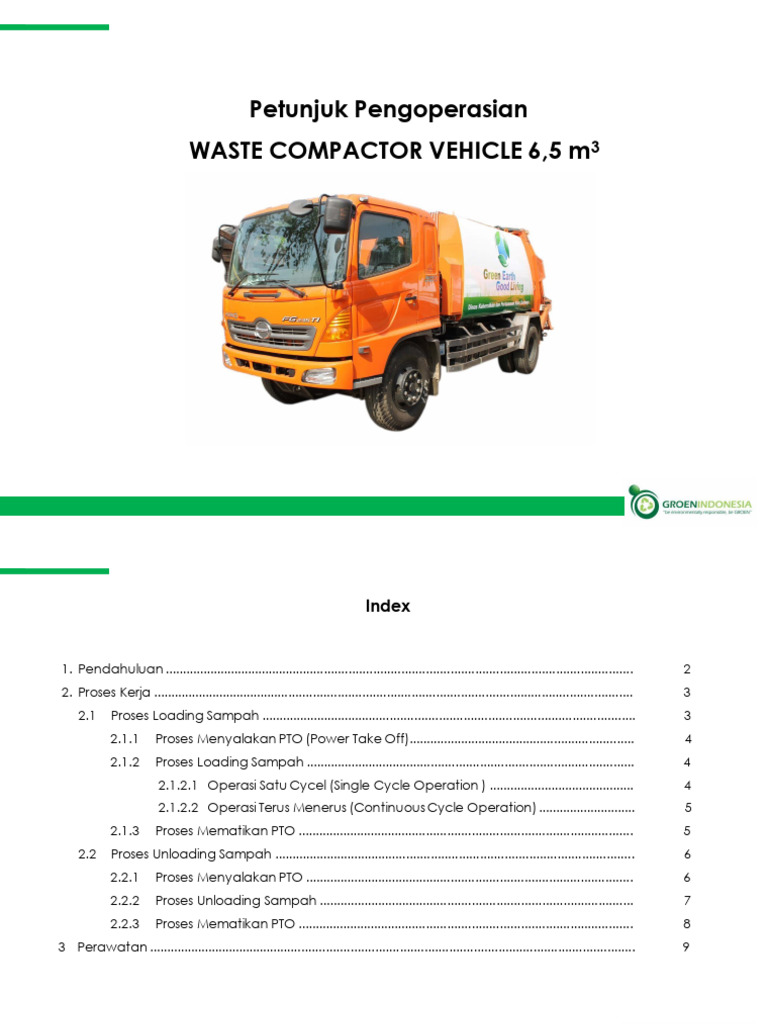 Cara Mengoperasikan Waste Compactor | PDF