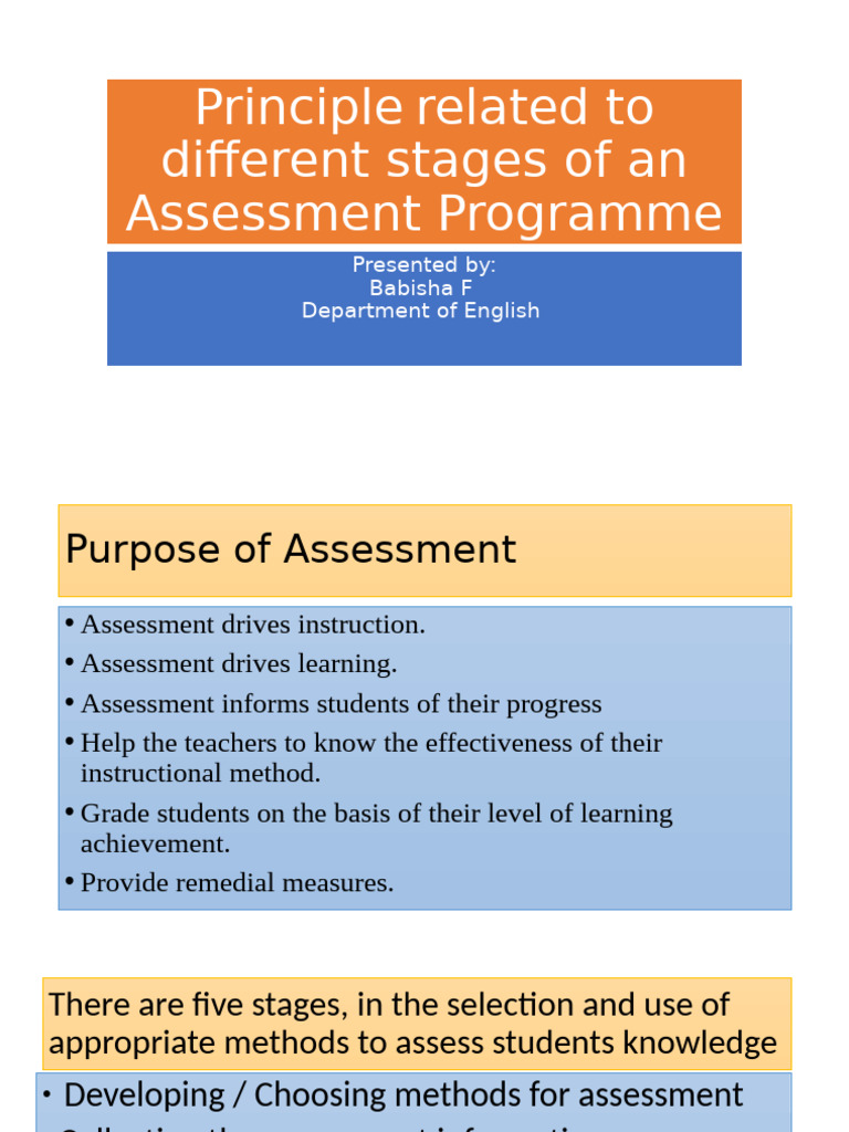 Stages of Effective Student Assessment | PDF | Educational Assessment ...