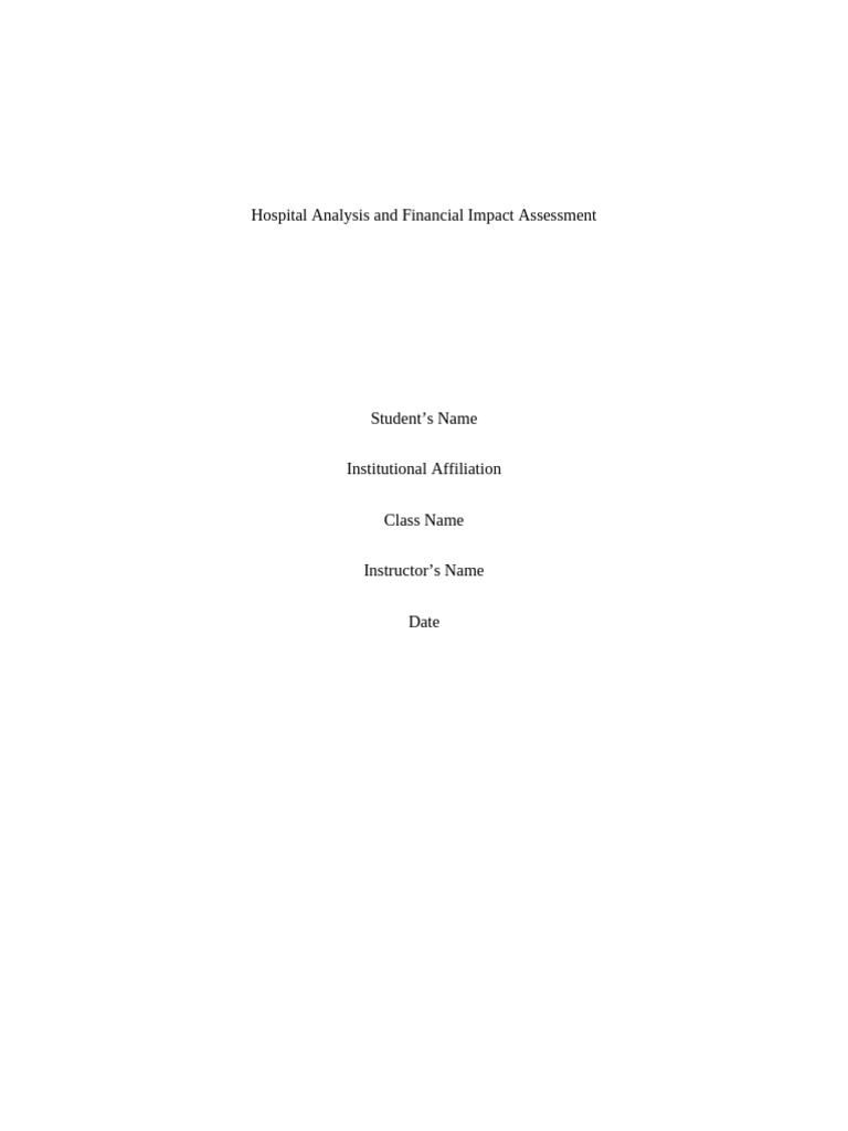 Georgetown Hospital Financial Impact Analysis | PDF | Hospital | Fee ...