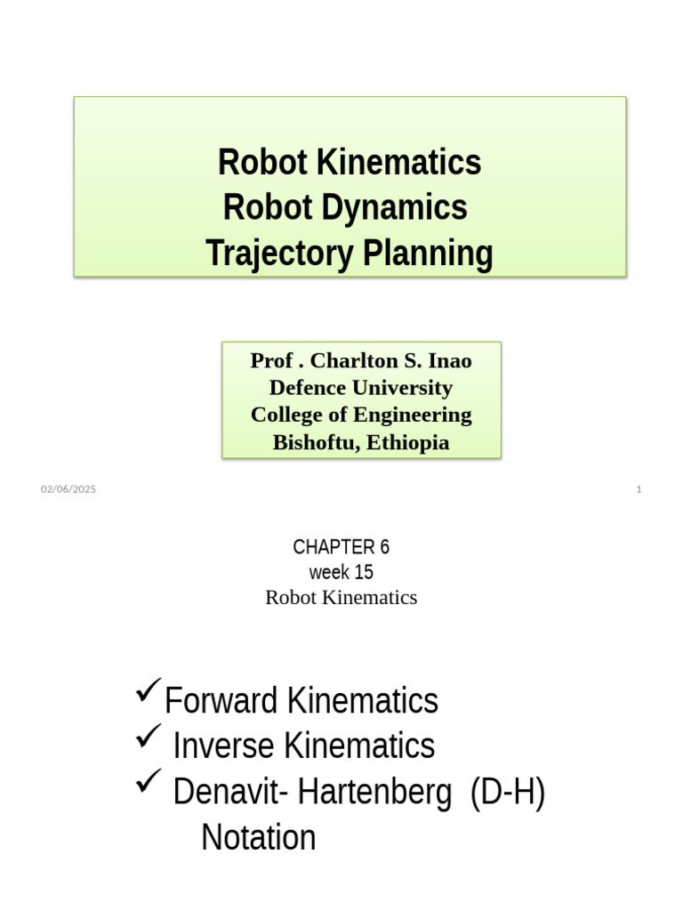 Robot Kinematics and Dynamics Overview | PDF | Mechanics | Physics