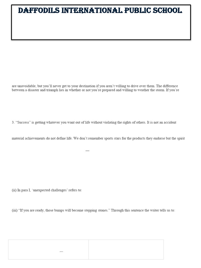 Class X English Pre Board Exam 2024-25 | PDF | Adolescence | Anxiety