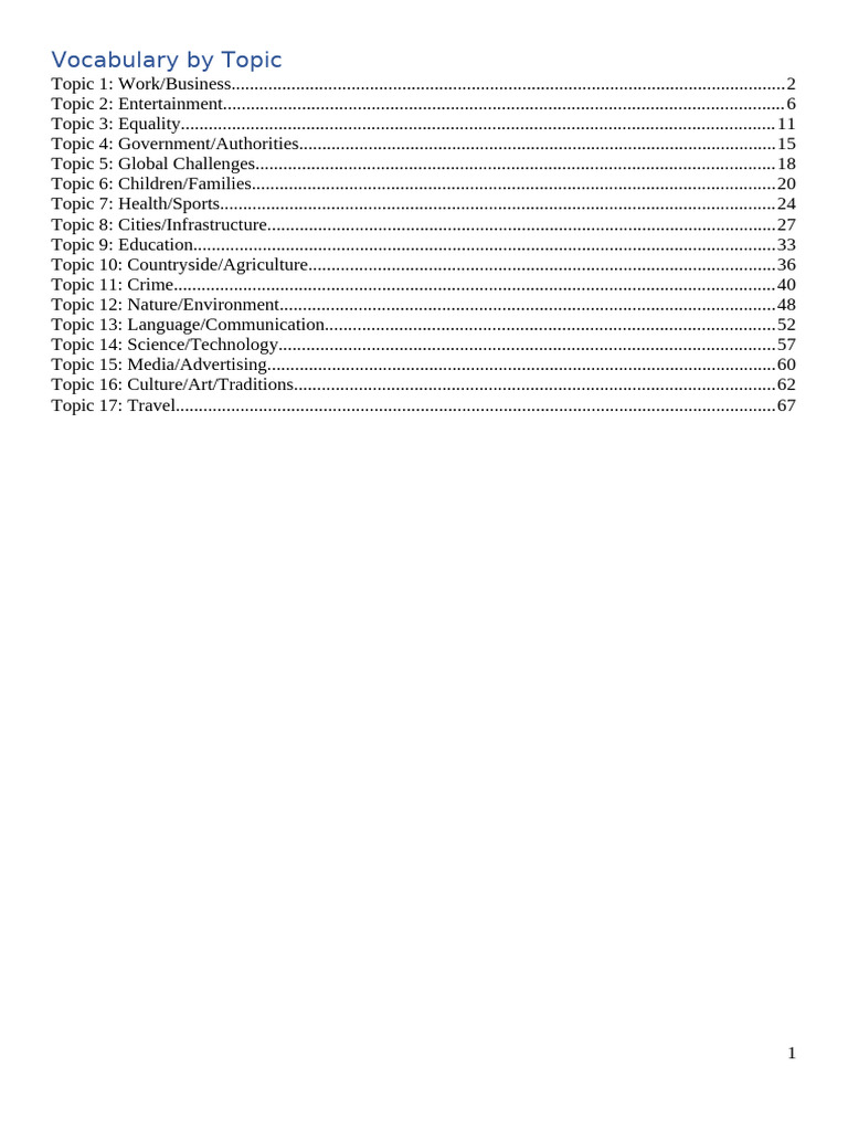 Từ vựng 17 Topic Writing Task 2 | PDF