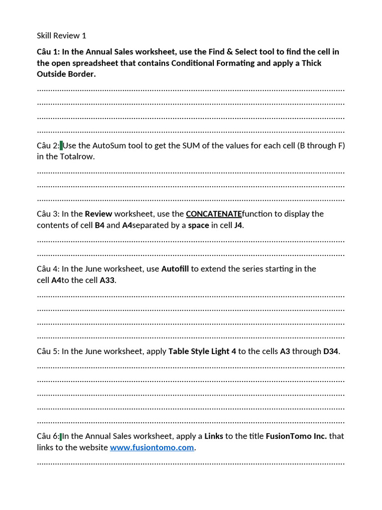 Excel Formatting and Functions Guide | PDF | Microsoft Excel | Worksheet