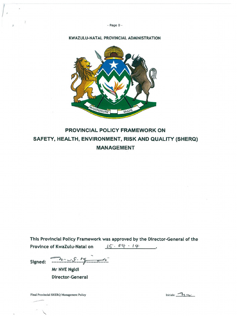SHERQ Policy | PDF
