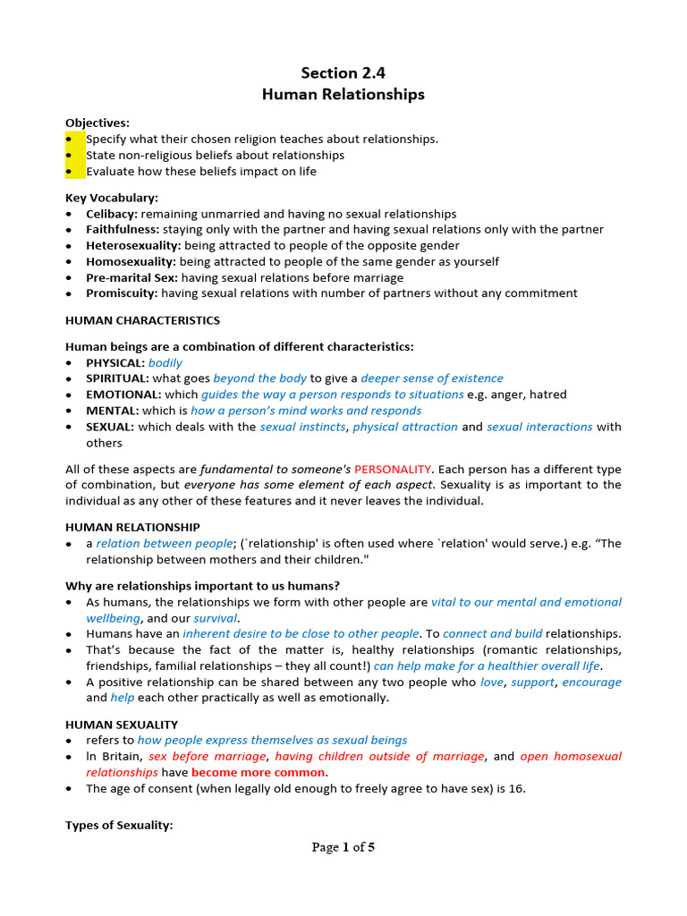 Understanding Human Relationships and Sexuality | PDF | Virginity ...