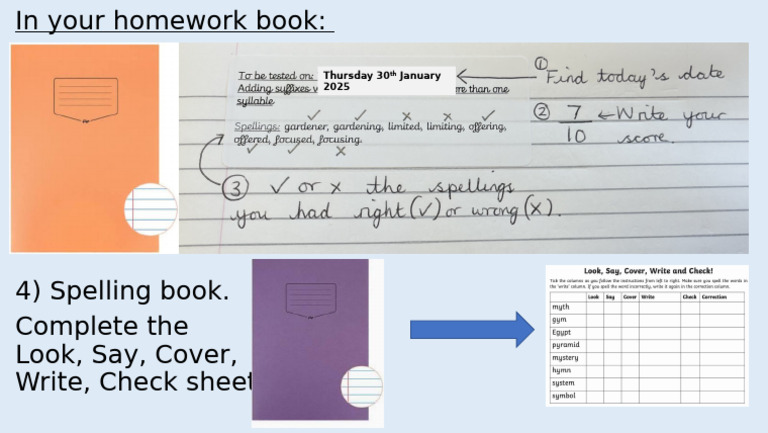 Spelling Homework Instructions for Jan 30 | PDF