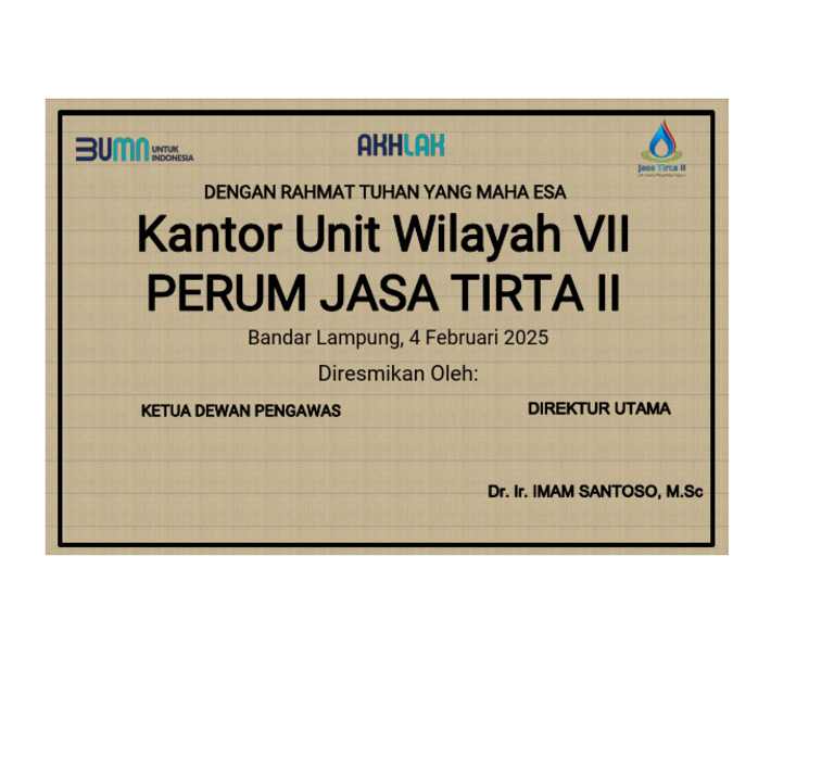 Design Peresmian Kantor Wilayah Vii Edit | PDF