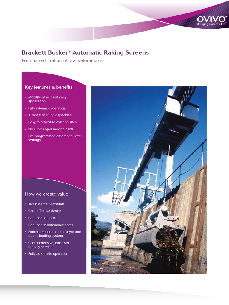 Brackett Bosker Automatic Raking Screens: For Coarse Filtration of Raw ...