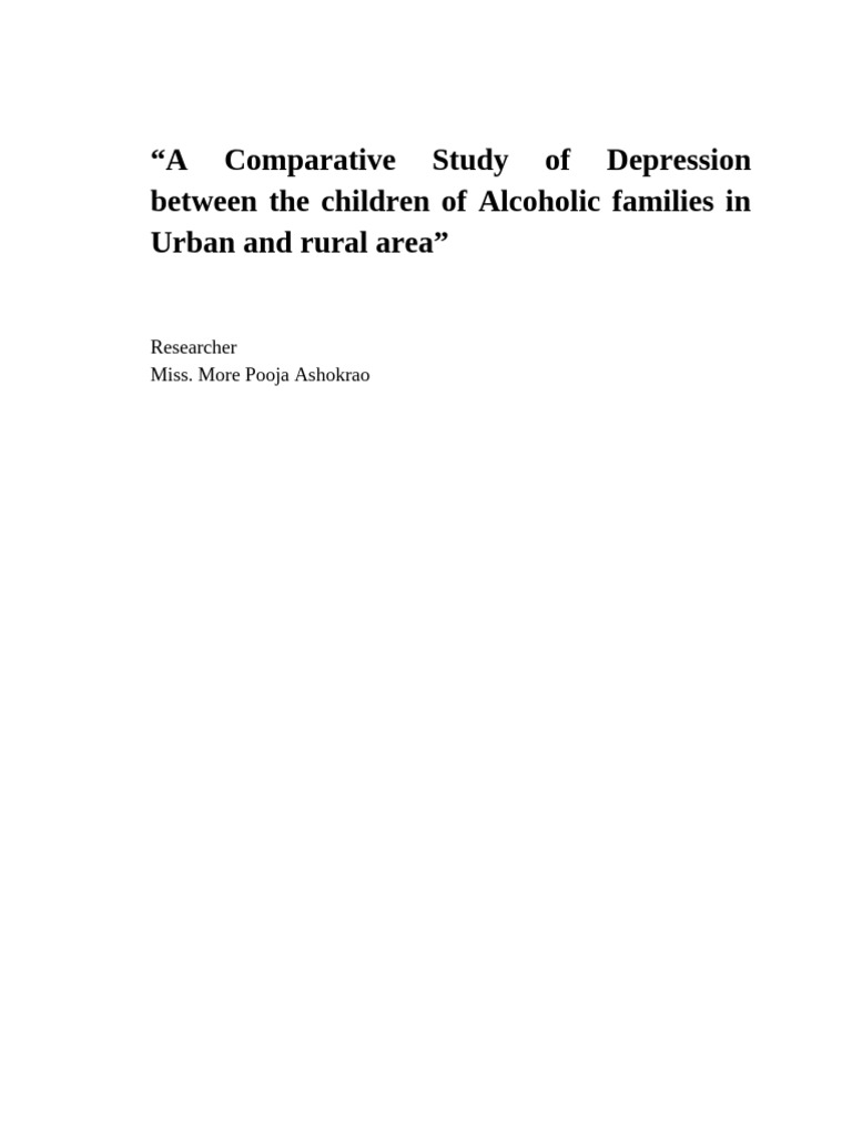 Depression in Children of Alcoholics | PDF | Alcoholism | Major ...