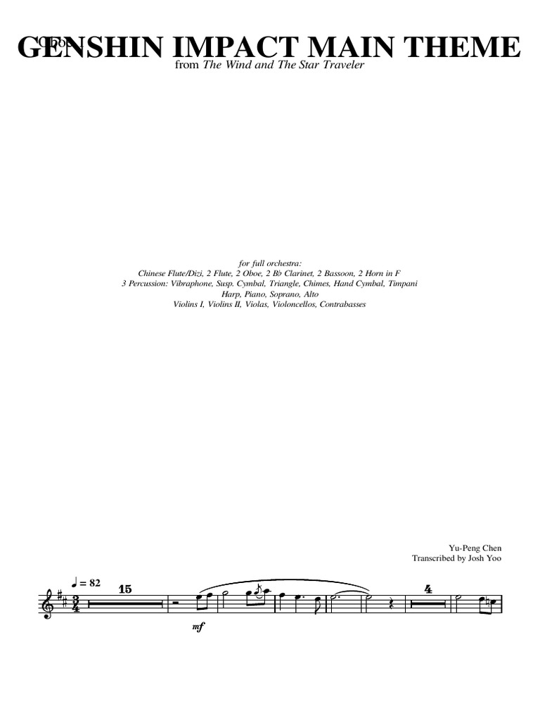 Genshin Impact Oboe Arrangement | PDF