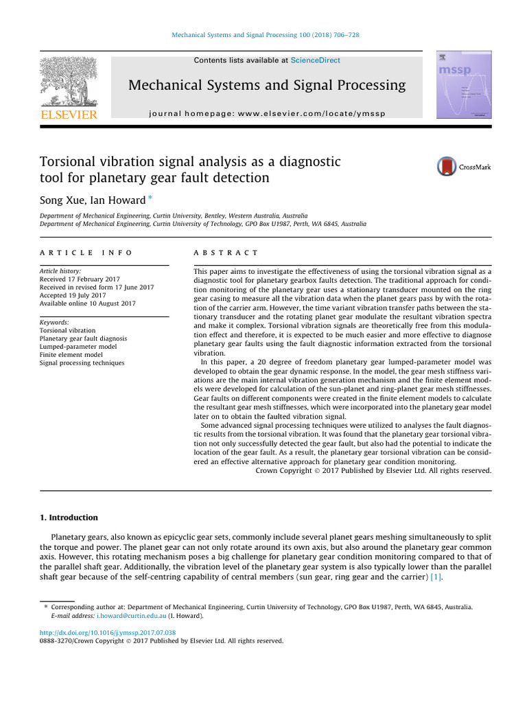 Torsional Vibration Signal Analysis As A Diagnostic Tool For Planetary ...