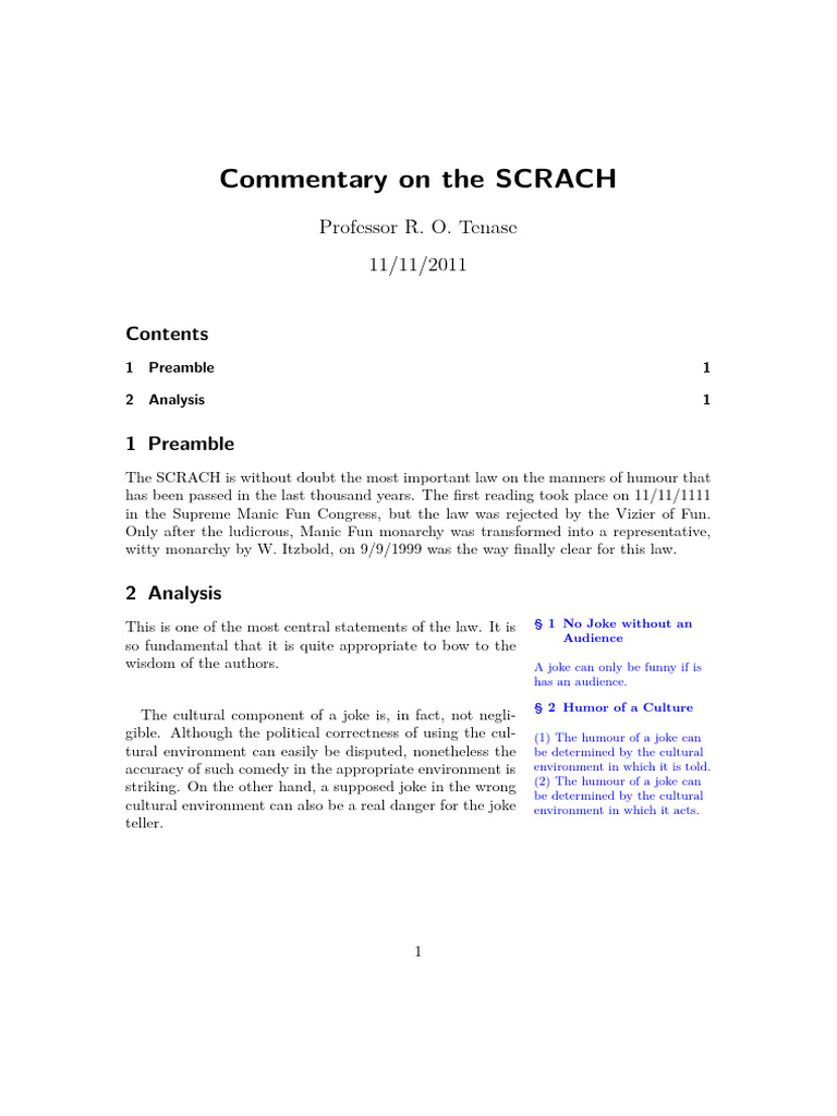 Analysis of SCRACH Law on Humor | PDF