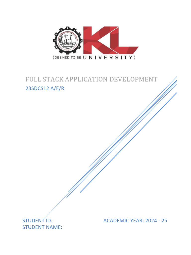 Full Stack Development Lab Workbook | PDF | Databases | Computing