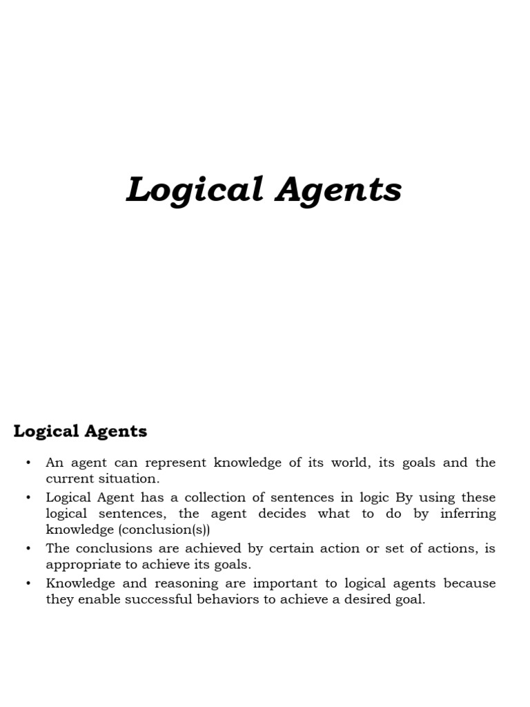 Understanding Logical Agents and Reasoning | PDF | Logic | Logical ...