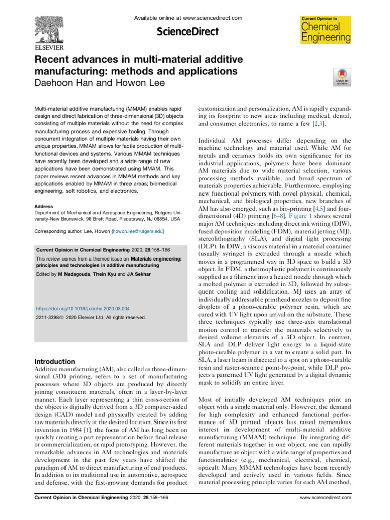 Advances in Multi-Material 3D Printing | PDF | 3 D Printing ...