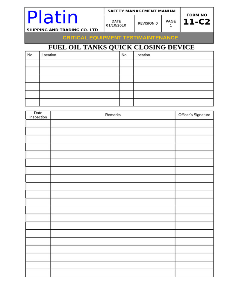 Fuel Oil Tanks Safety Manual | PDF