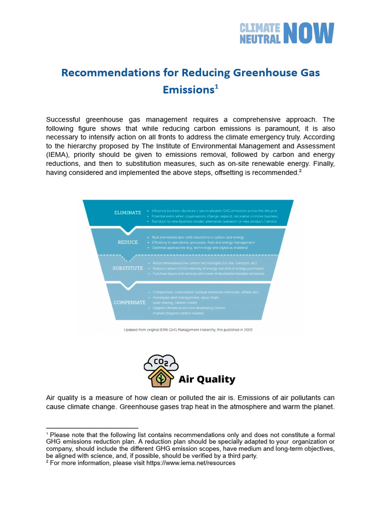 Strategies for Reducing GHG Emissions | PDF | Waste | Recycling