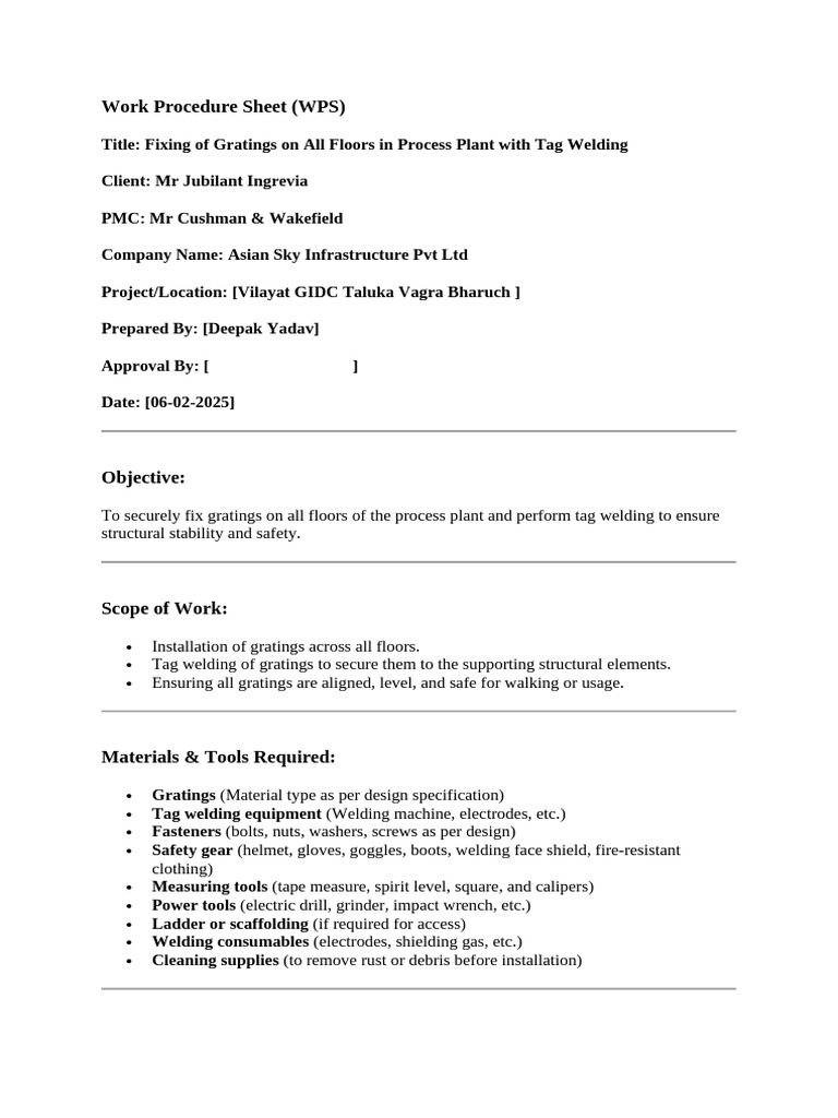 Grating and Deck Sheet Installation Guide | PDF | Welding | Construction