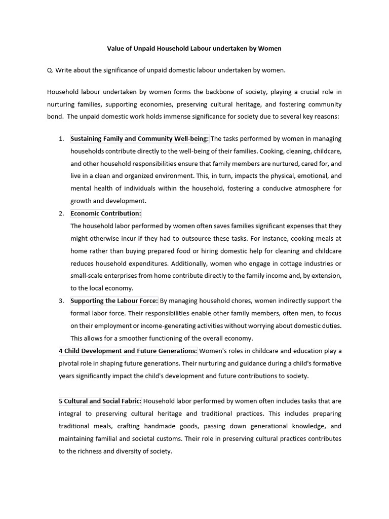 Importance of Household Labour - IDC - DR MalineeMukherjee | PDF ...