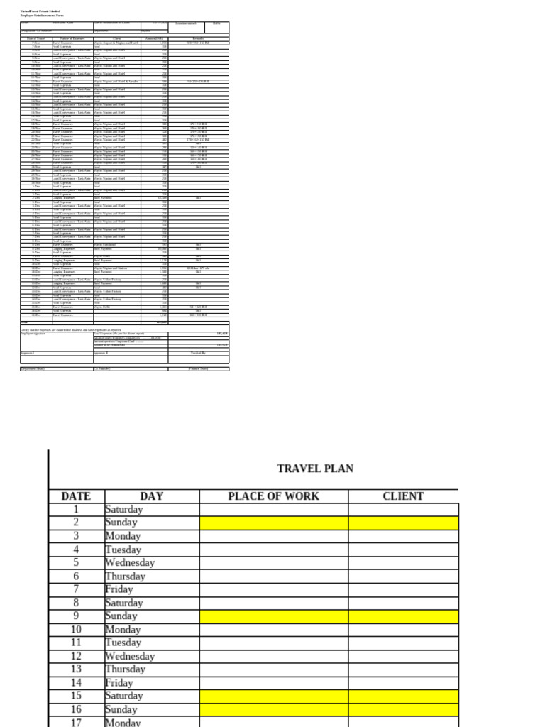 VF - Employee Reimbursement Form | PDF