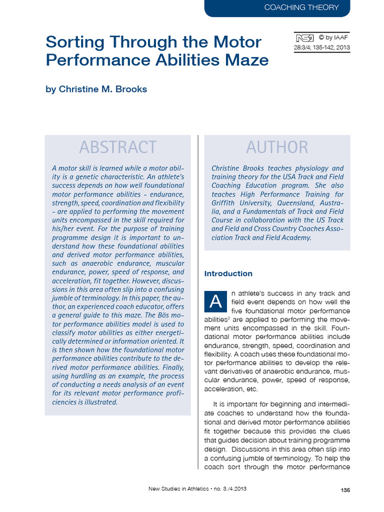 Understanding Motor Performance Abilities | PDF | Flexibility (Anatomy ...
