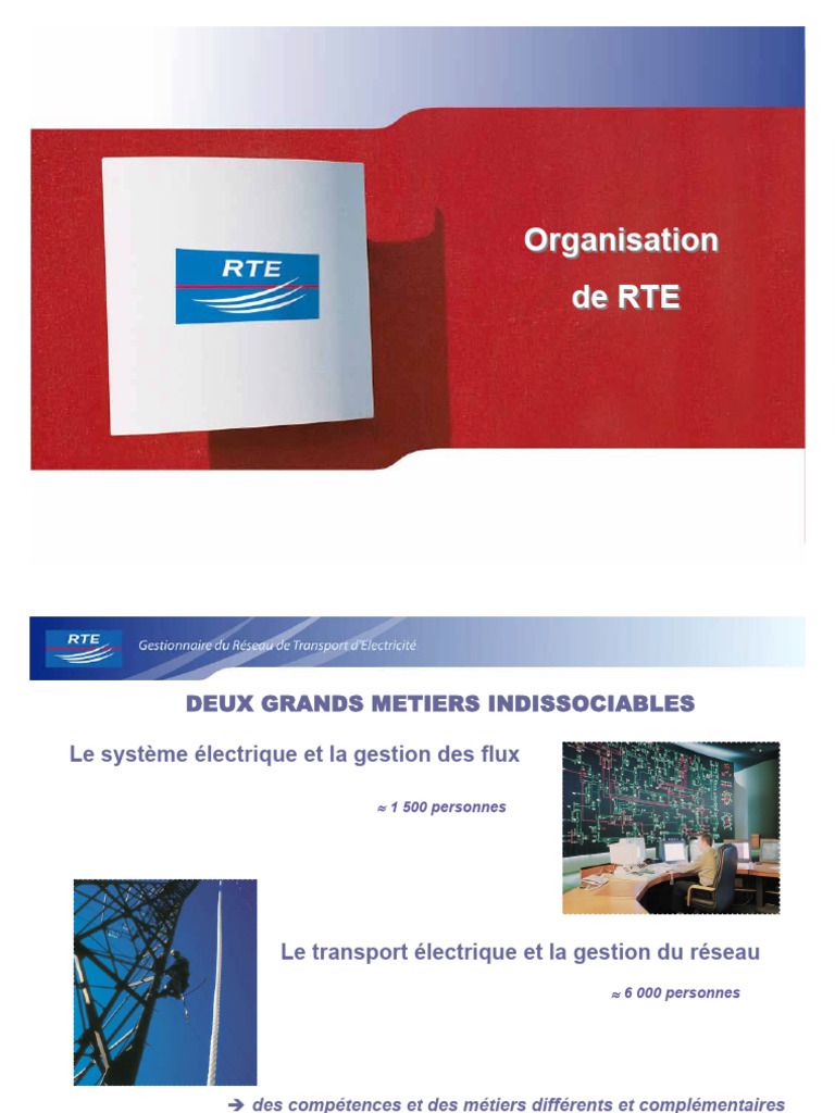Organisation de RTE et ses missions | PDF | Réseau électrique ...