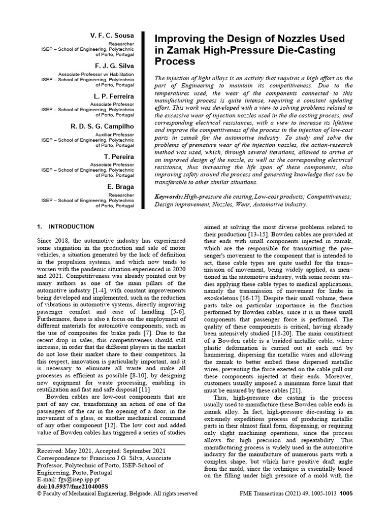 Improving The Design of Nozzles Used in Zamak High-Pressure Die-Casting ...
