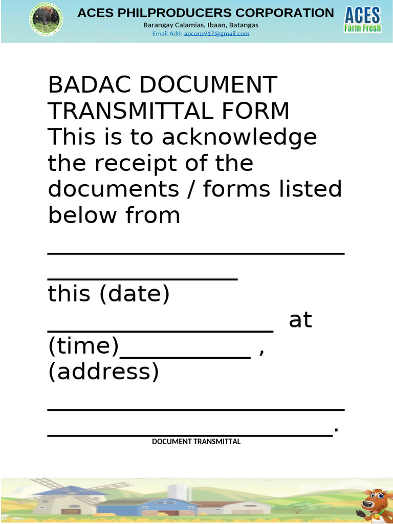 Document Transmittal Form Template | PDF