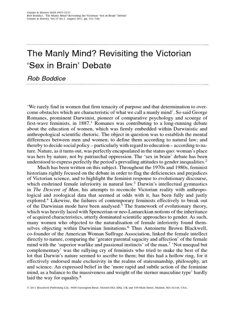 The Manly Mind Re Visiting The Victorian | PDF | Darwinism | Mind
