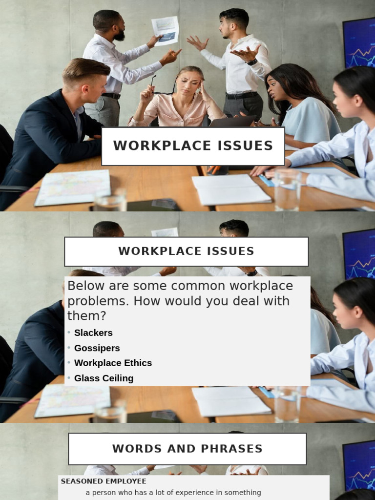 Common Workplace Issues and Solutions | PDF | Occupational Stress ...
