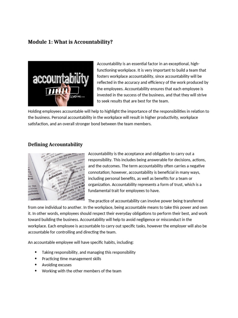 Understanding Workplace Accountability | PDF | Accountability | Employment