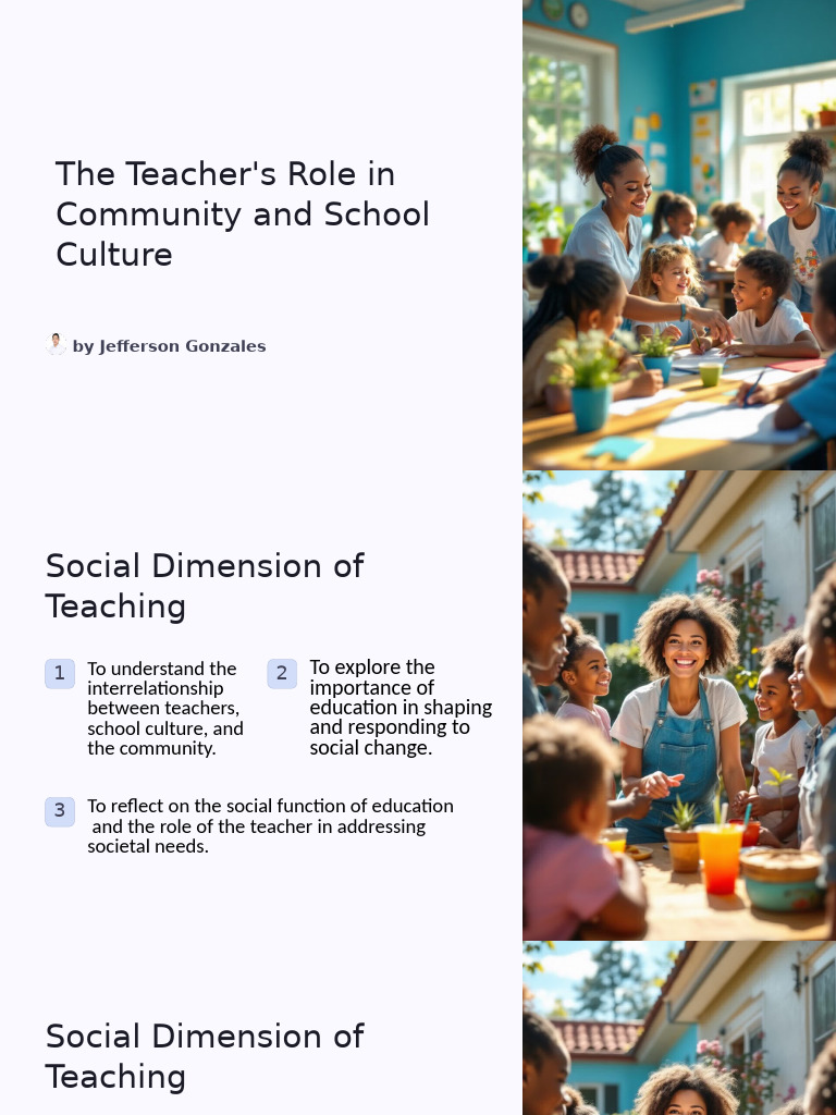 Teacher's Role in Community Impact | PDF | Teachers | Human Communication