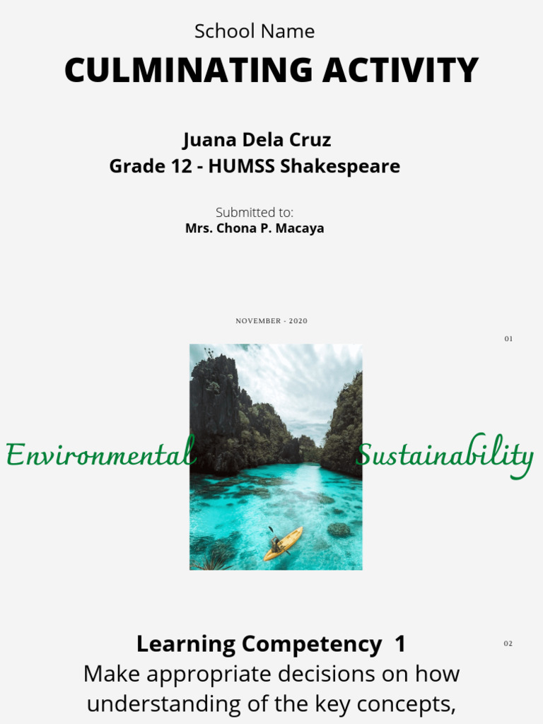 Environmental Sustainability Portfolio | PDF | Learning | Sustainability