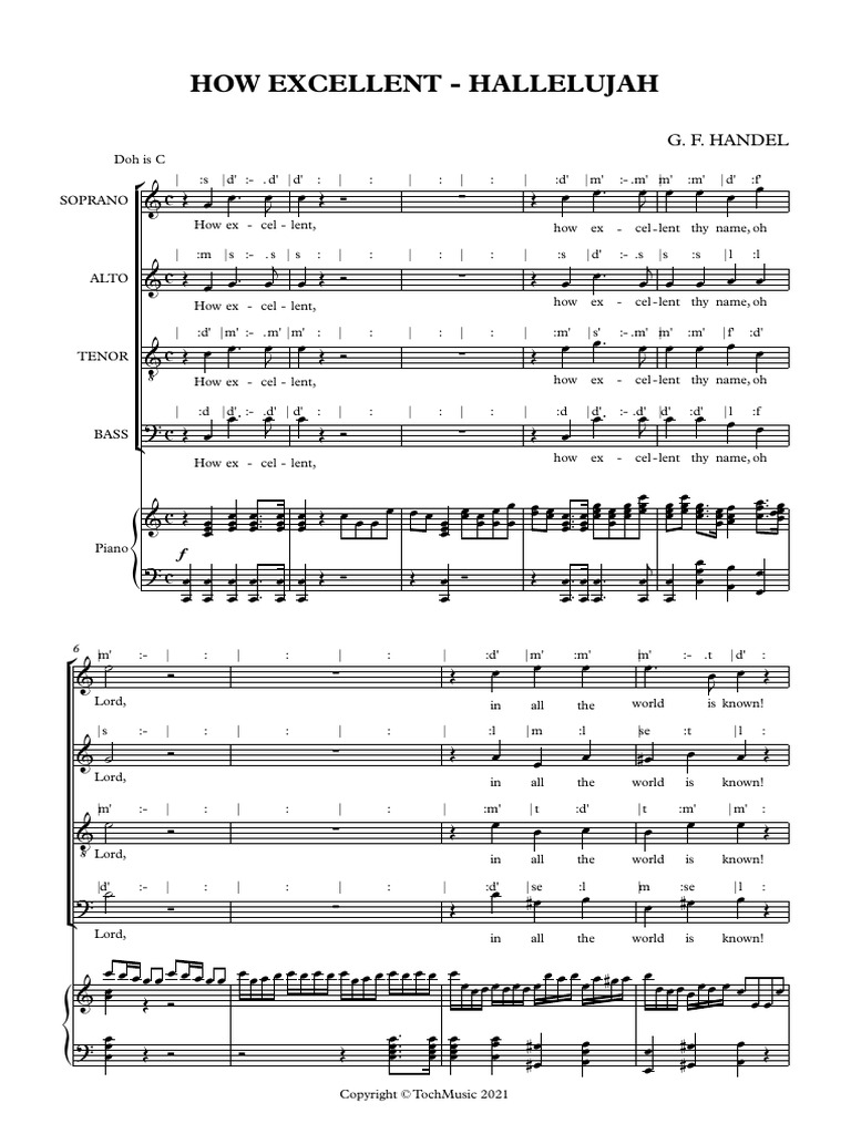 HANDEL - HOW EXCELLENT PART 2 - Full Score | PDF