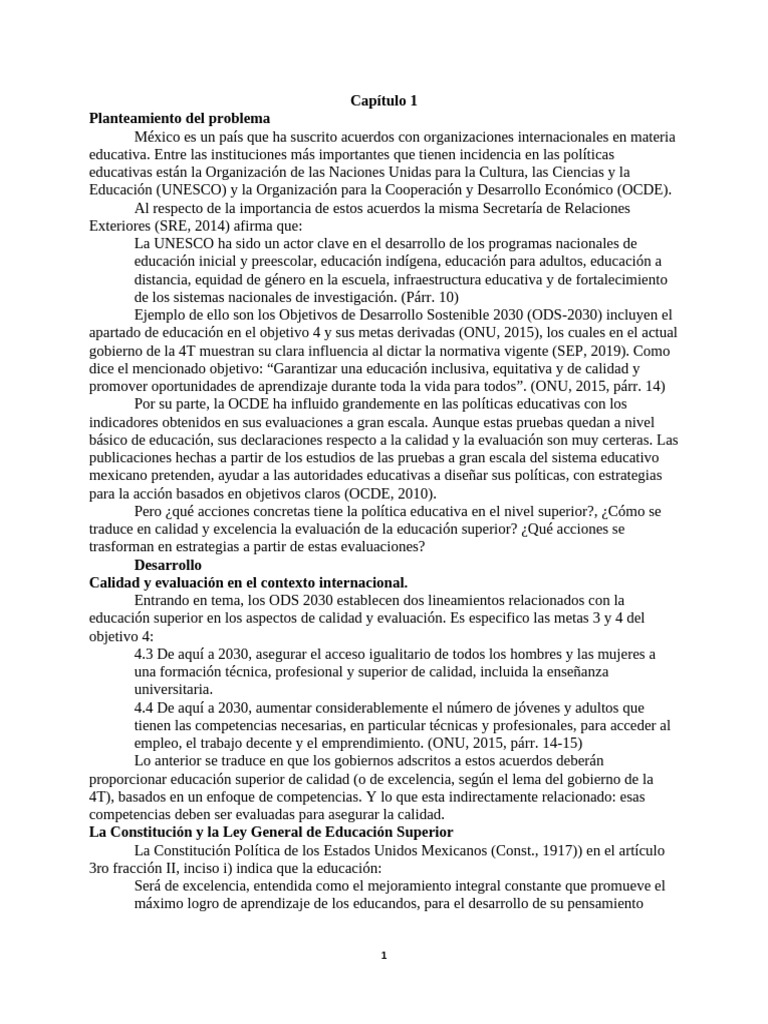 Evaluación y Calidad en Educación Superior México | PDF | Plan de ...