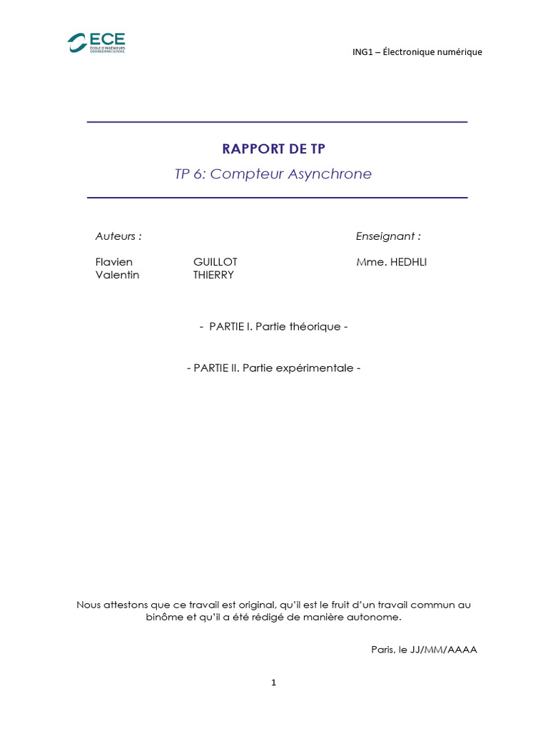 TP6 Compteur asychrone | PDF
