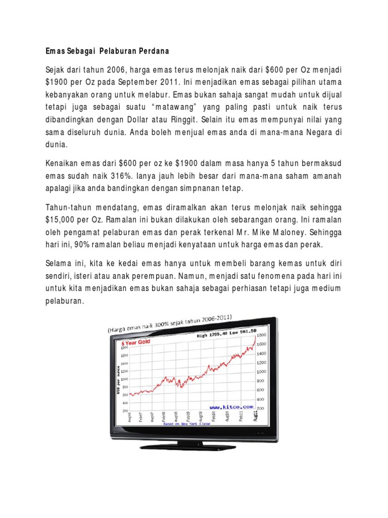 Emas Sebagai Pelaburan Perdana