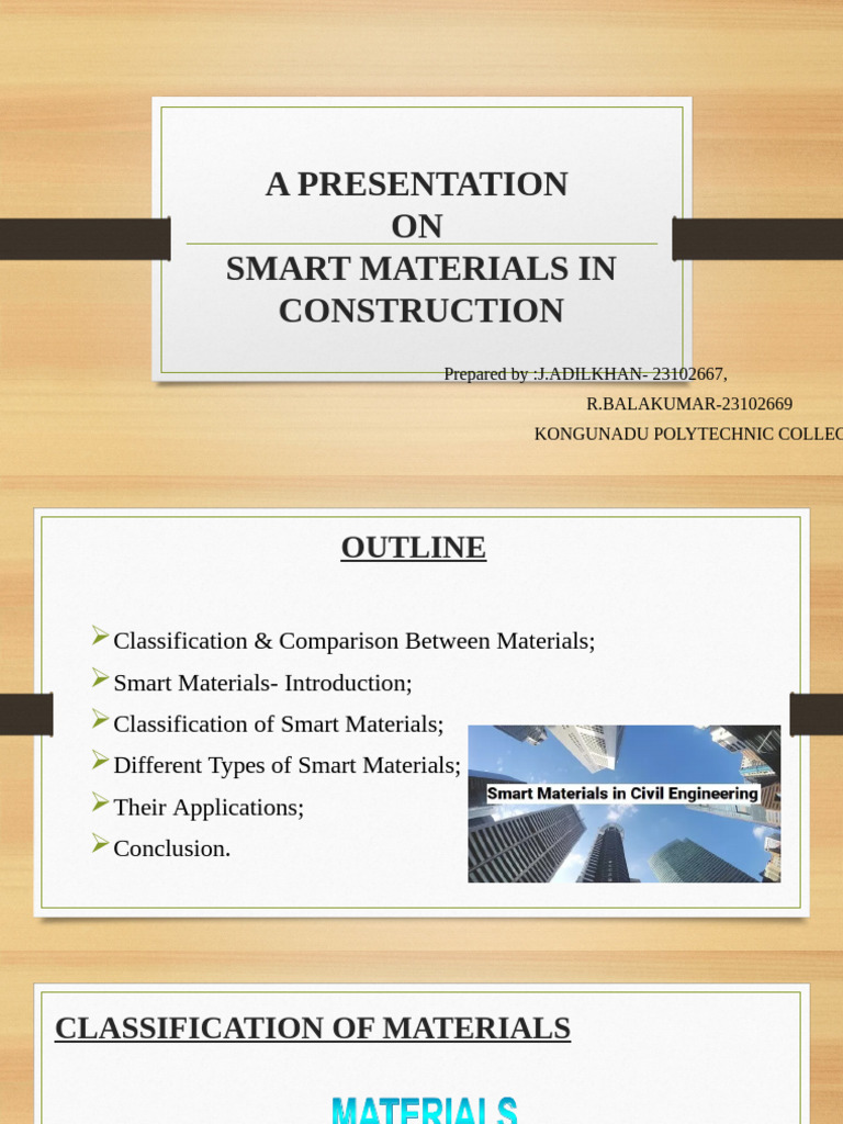 Smart Materials in Construction Overview | PDF | Piezoelectricity ...