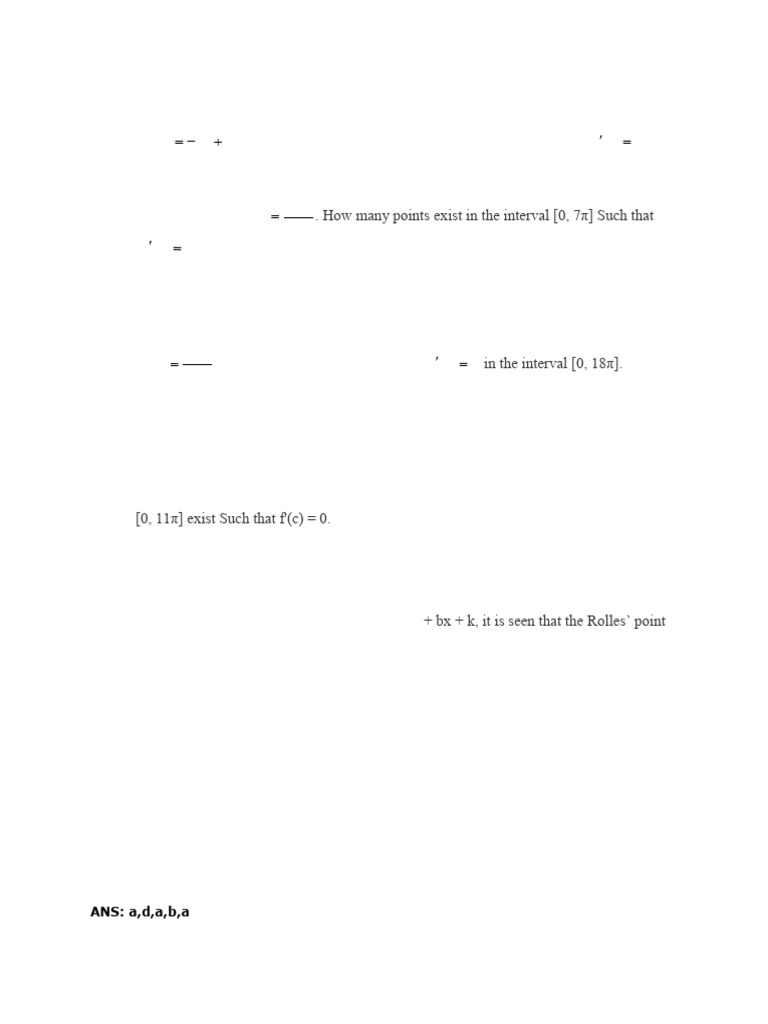 Single Variable Calculus Quiz Questions | PDF