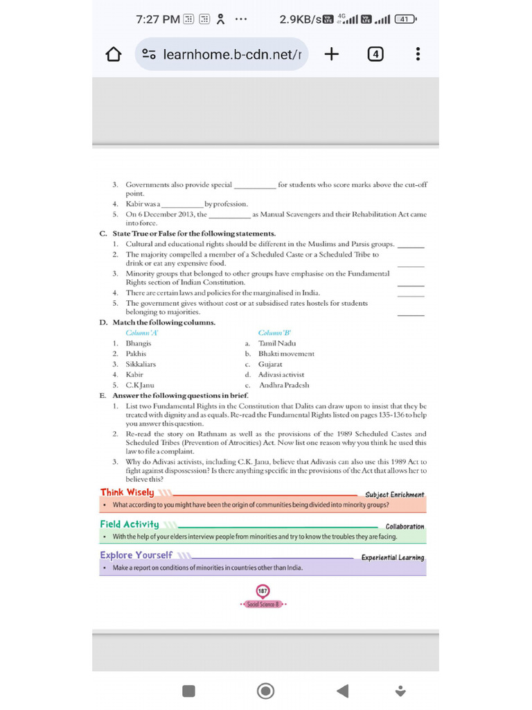 Polity Exercise Pdf Dalit Justice